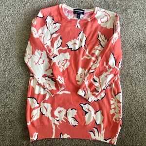 Lands End peach floral sweater size XS